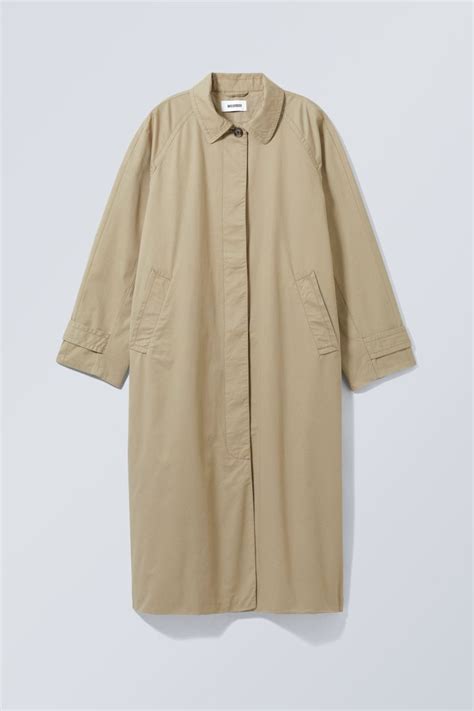 WEEKDAY Chelsea Car Coat in Light Khaki .